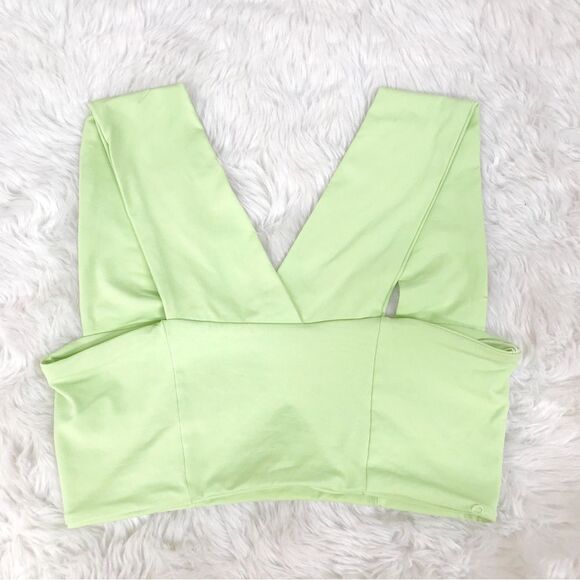 L*SPACE Parker Pastel Green Wide Strap Bandeau Bikini Top Sports Bra Size XS - Picture 4 of 6